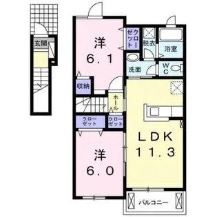 メゾンアイリス【2階】の間取り