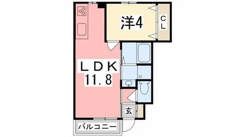 サニーフラット神屋【1階】の間取り