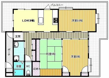 ハイマート古市【6階】の間取り