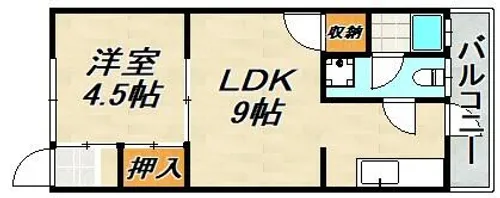 ヨークンハウス板宿【1階】の間取り