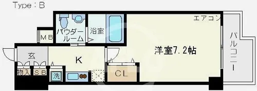 レジュールアッシュ難波リュクス【8階】の間取り