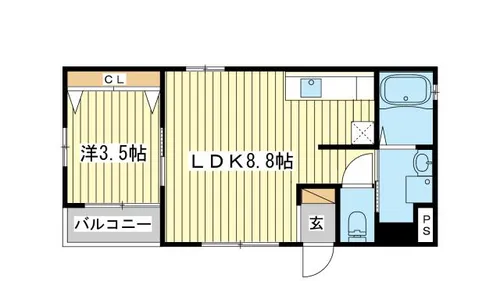 パレ・シェーヌ・デ・クールⅢ【302号室】の間取り