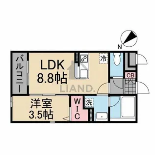 LUXCAS大橋【2階】の間取り