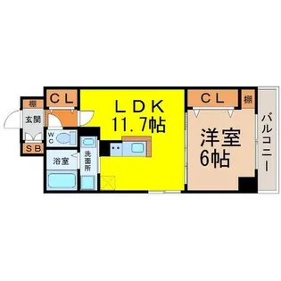 ノーブル徳川【6階】の間取り
