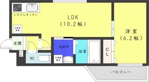セルバテール南6条【1階】の間取り