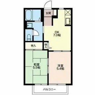 パークハイツ東宮B【201号室】の間取り