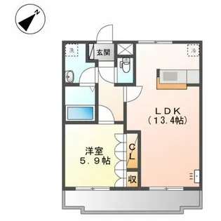 PaulowniaⅡ(パウロウニアⅡ)【1階】の間取り