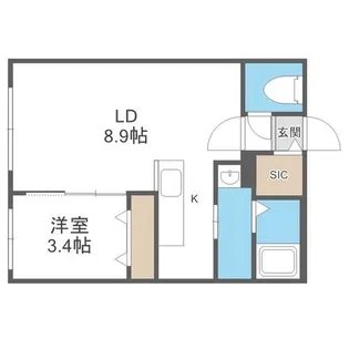 ライトベル南9条【410号室】の間取り