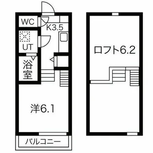 K Flat【205号室】の間取り