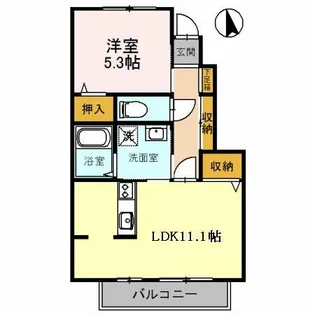 クレアー A棟【A101号室】の間取り