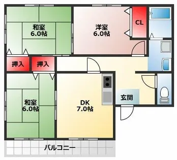 サンハイム千代田Ⅰ番館【1-101号室】の間取り