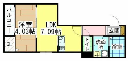 福岡県北九州市戸畑区銀座2丁目【アパート】の間取り