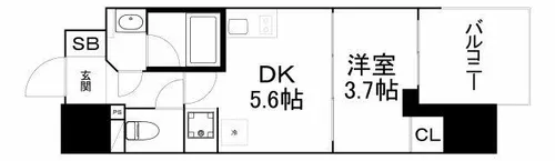 ルフォンプログレ堺筋本町タワーレジデンス【11階】の間取り