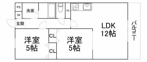 フェリオ永田【1階】の間取り