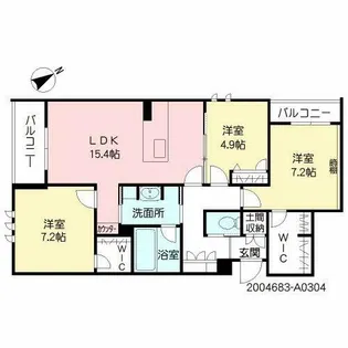 シャーメゾンステージ青葉【3階】の間取り