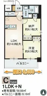 デセンテ北梅田【3階】の間取り