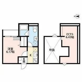 ティースカイ ながせ【1階】の間取り