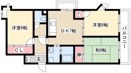 La Terrace星ヶ丘【5A号室】の間取り