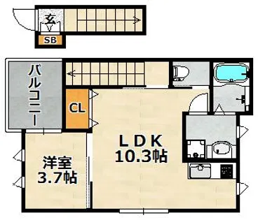 ウグイスコート【202号室】の間取り