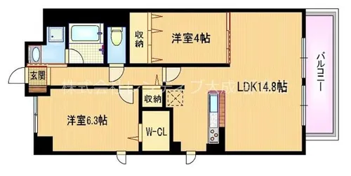 グレイス京橋【2階】の間取り