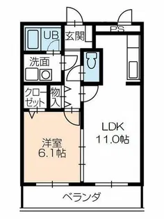 グランジール【206号室】の間取り