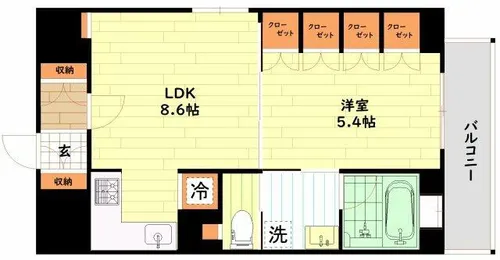 リーガル新福島【4階】の間取り