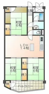 北須磨団地F棟【4階】の間取り