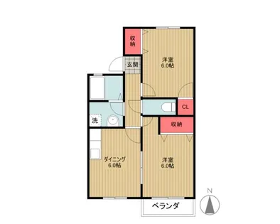 アミティ植田A棟【1階】の間取り