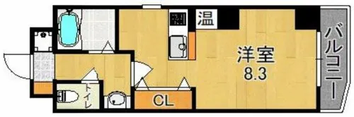 カシェット緑橋【11階】の間取り