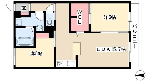 コーポやすり苑【2階】の間取り