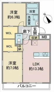 ラピス本郷【201号室】の間取り