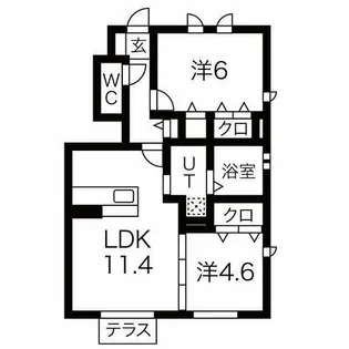 アンソレイエファミーユA棟【1階】の間取り