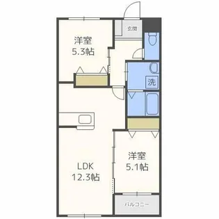 sharon do aquamarine【206号室】の間取り