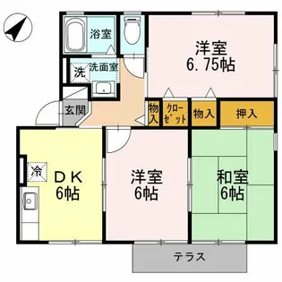 ハイカムールあすか B【101号室】の間取り
