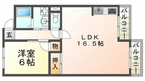 霞ヶ丘レジデンス【3階】の間取り