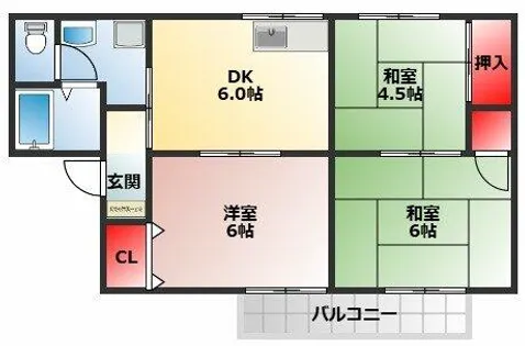 セジュールエクレアB棟【202号室】の間取り