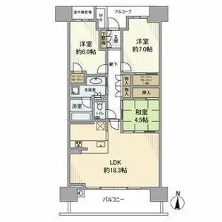 パークホームズ白壁四丁目【13階】の間取り