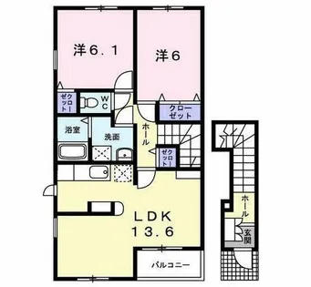 サンレミ葛原E【2階】の間取り
