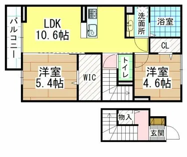 福岡県北九州市小倉南区上石田3丁目【アパート】の間取り