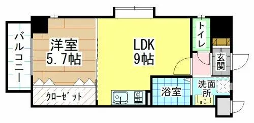 福岡県北九州市小倉北区京町1丁目【マンション】の間取り