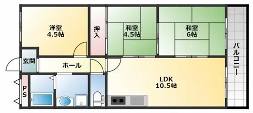 ダイヤモンドハイツ橋原【4階】の間取り