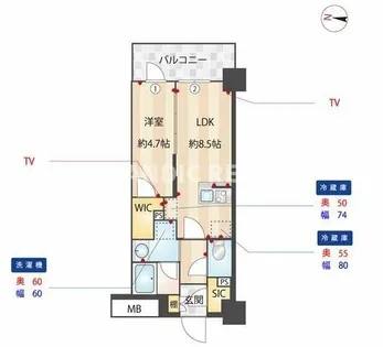 バウステージ大濠【4階】の間取り