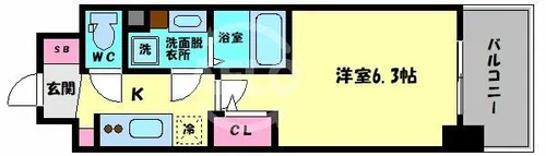 アドバンス天王寺南パキラ【8階】の間取り