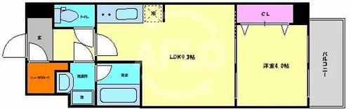 スプランディッド淀屋橋DUE【8階】の間取り