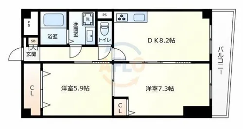 21北堀江【4階】の間取り