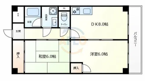 21北堀江【8階】の間取り