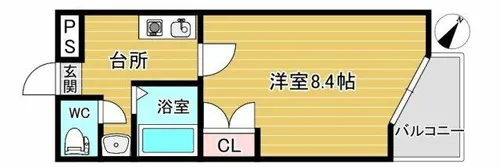 リリーフ薬院【107号室】の間取り