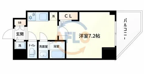 S-RESIDENCE阿波座bouncy【4階】の間取り