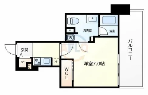 パークアクシス四ツ橋【4階】の間取り