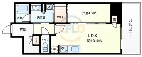 ジオタワー大阪十三【14階】の間取り